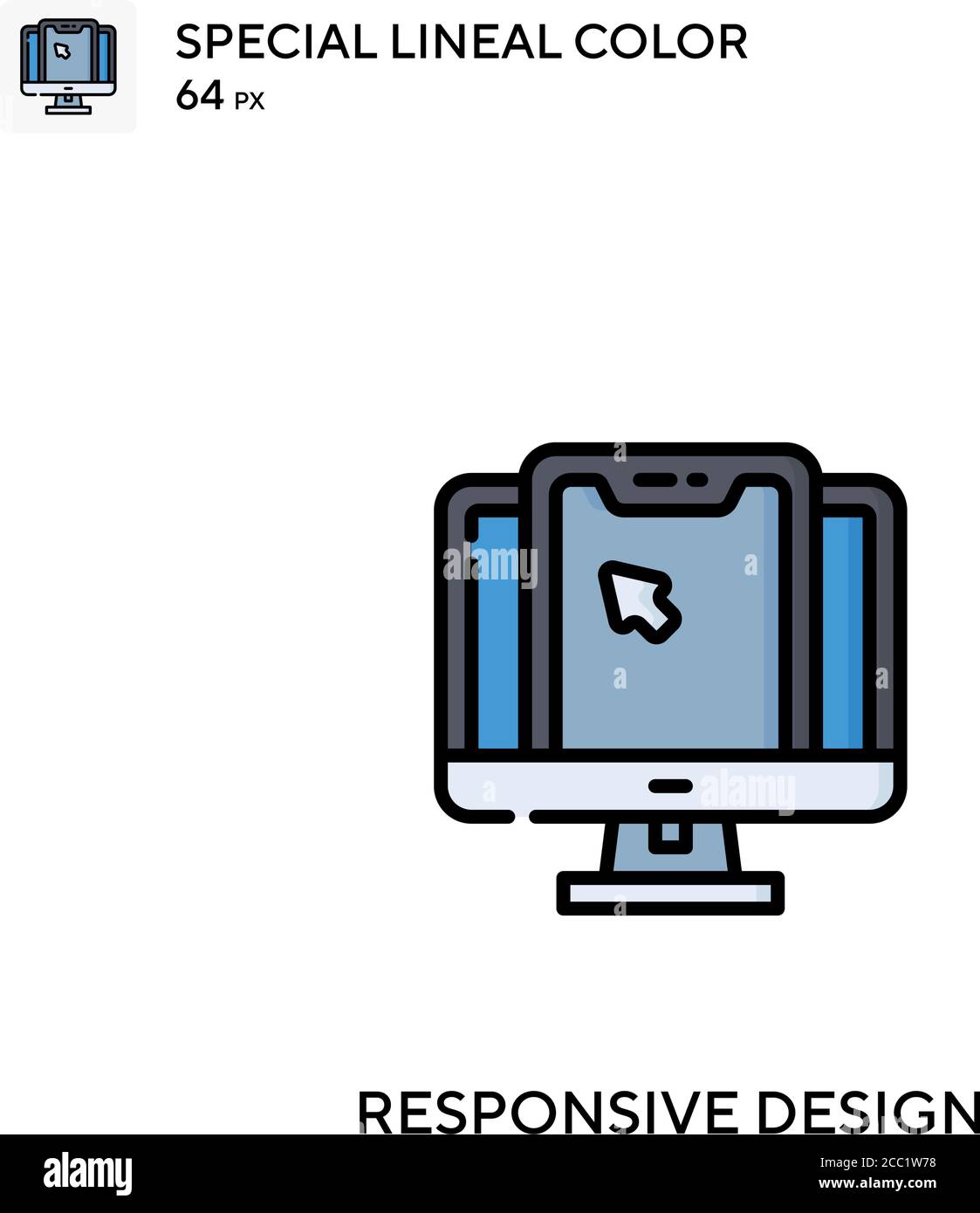 Responsive design Special lineal color vector icon. Responsive design ...