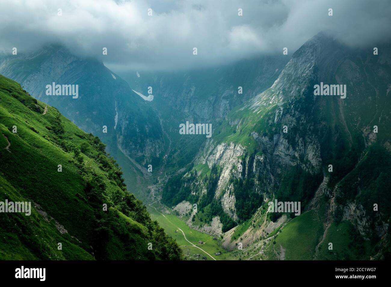 Switzerland, View of Alpstein Range Stock Photo