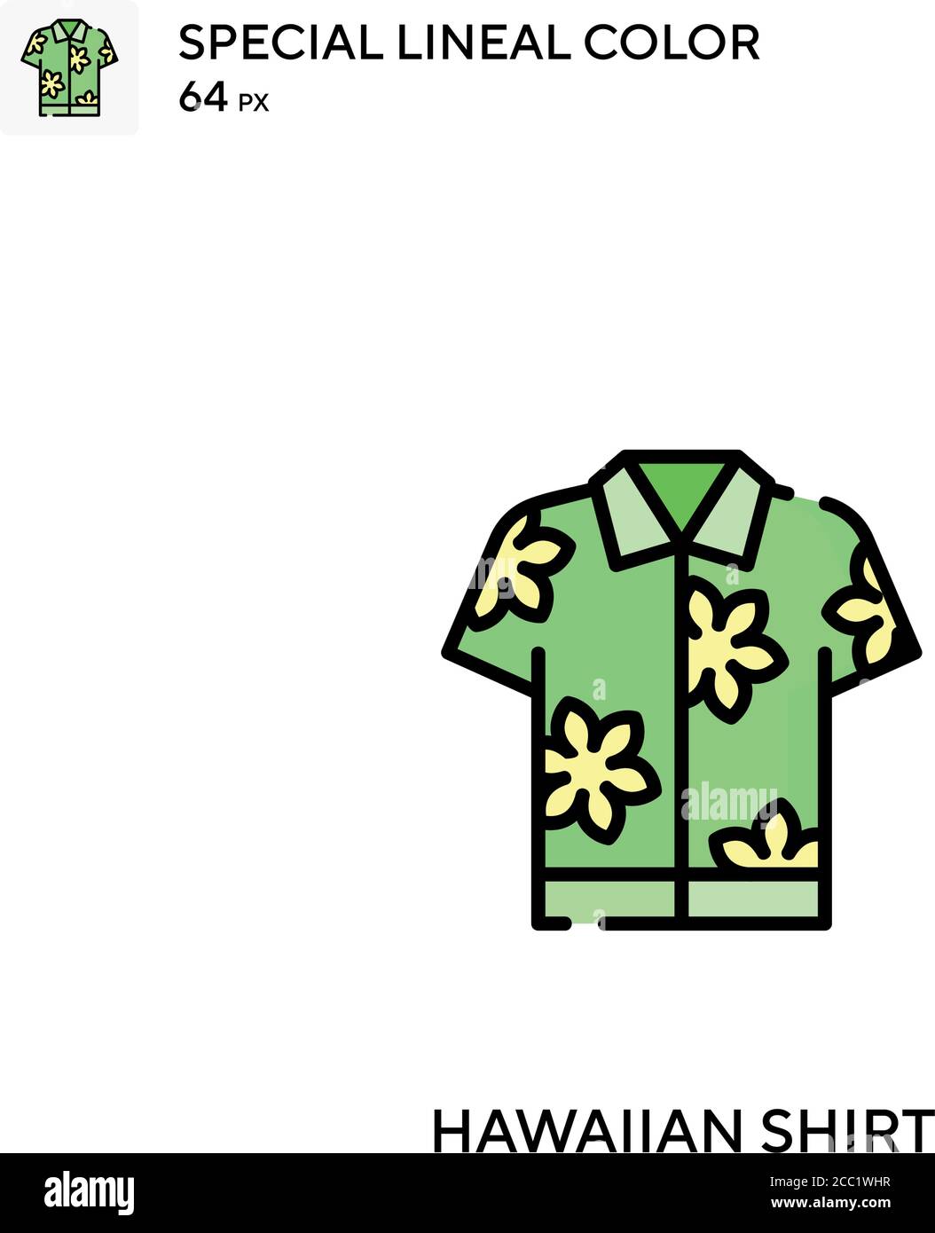 Hawaiian shirt Special lineal color vector icon. Hawaiian shirt icons ...