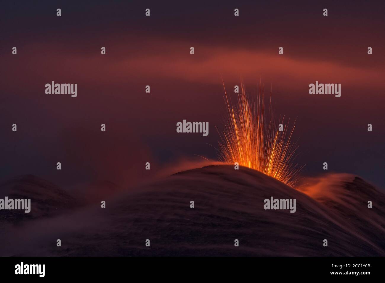 Italy, View of Lava erupting from Mount Etna Stock Photo - Alamy