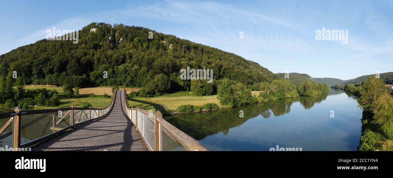 Germany, Bavaria, Lower Bavaria, View of wooden Tatzelwurm Bridge Stock Photo