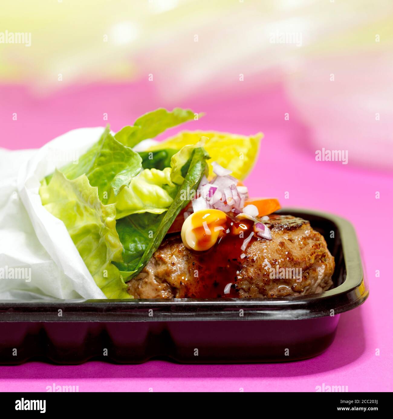 Teriyaki Burger, close-up Stock Photo
