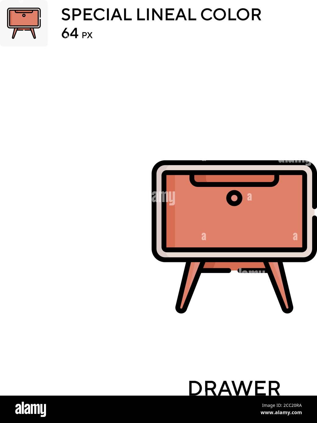 Drawer Special lineal color vector icon. Drawer icons for your business ...