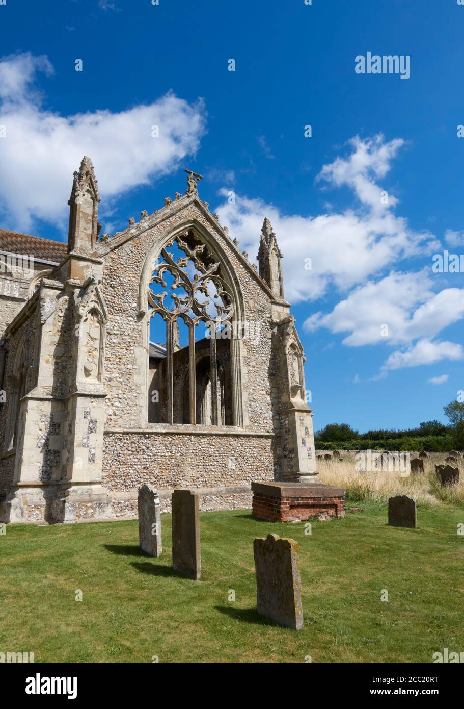 The derelict south transept of Saint Margaret's Church, Cley next the Sea, Norfolk, UK. Stock Photo