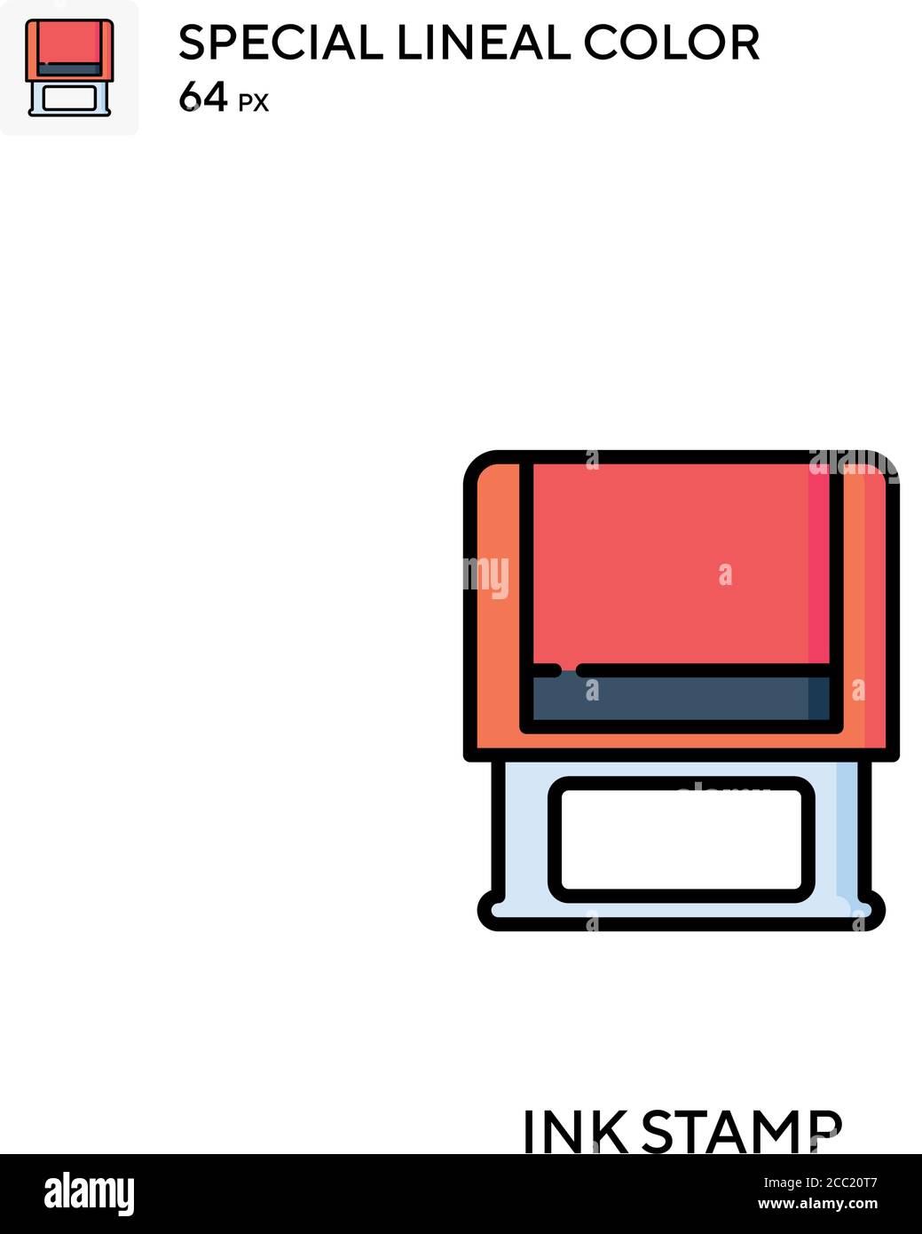 Ink stamp Special lineal color vector icon. Ink stamp icons for your ...