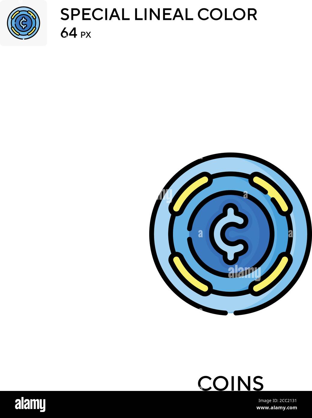 Coins Special lineal color vector icon. Coins icons for your business ...