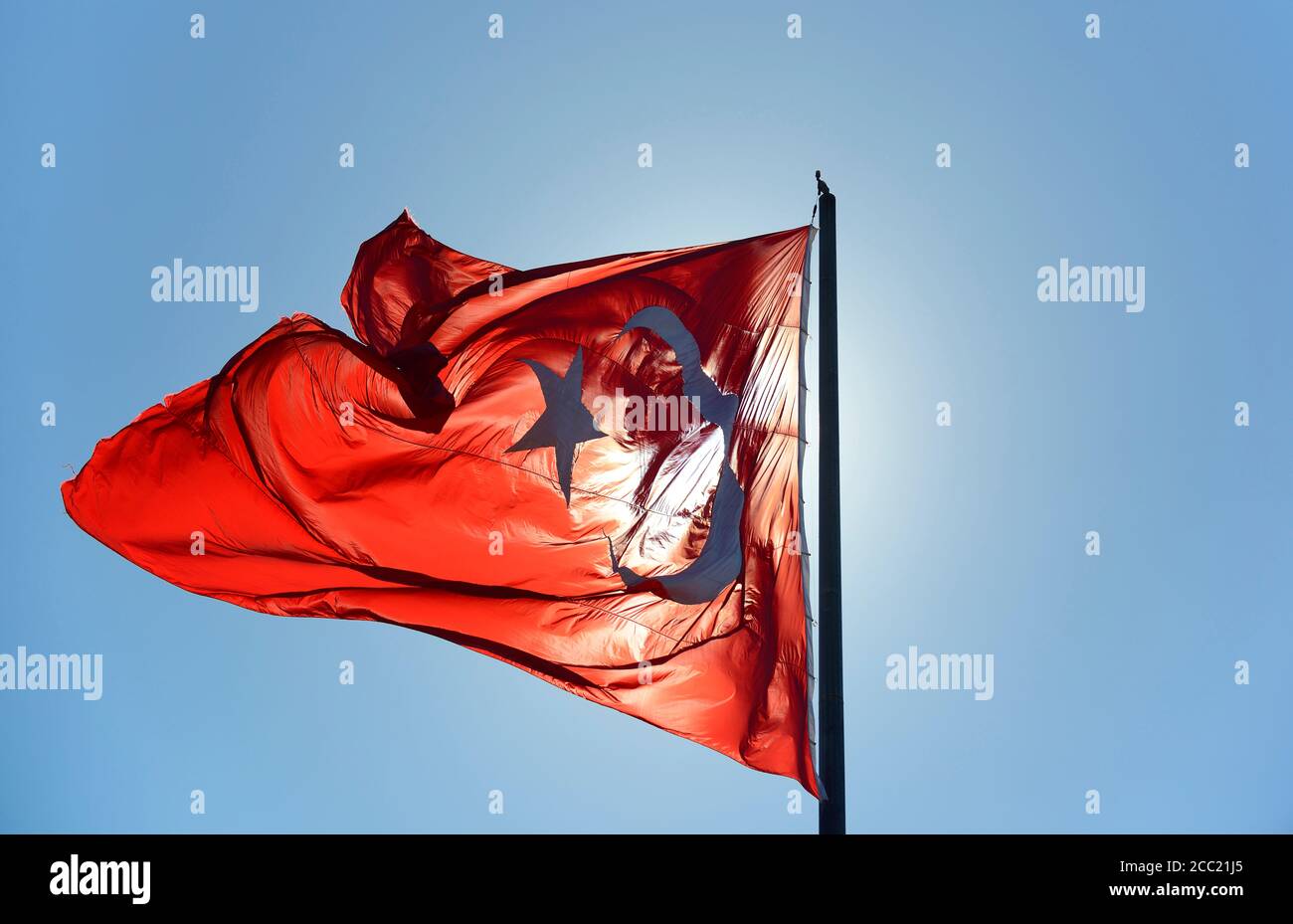 Turkey, Istanbul, View of Turkish flag Stock Photo - Alamy