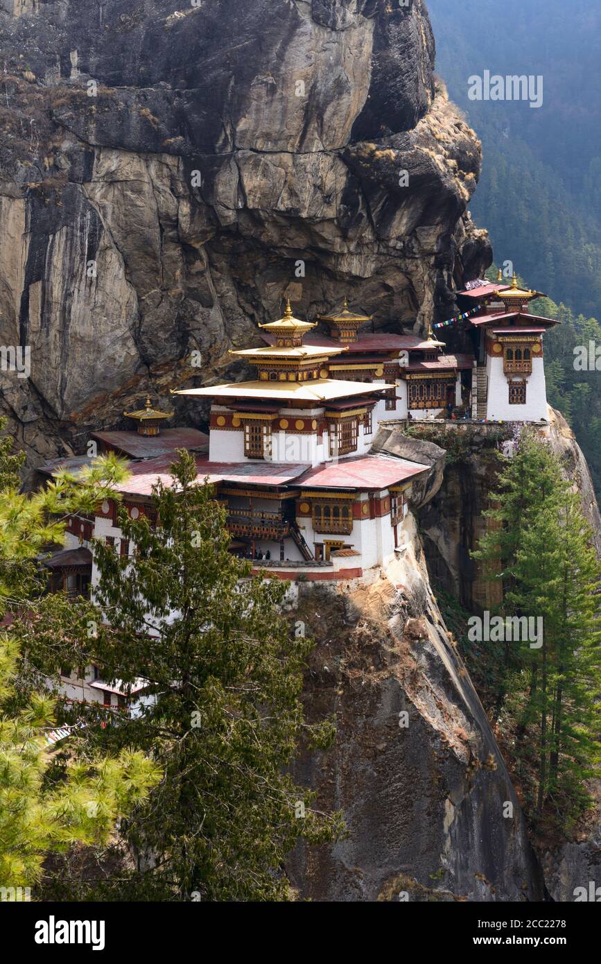 Bhutan, View of Tiger Nest temple at Paro Stock Photo