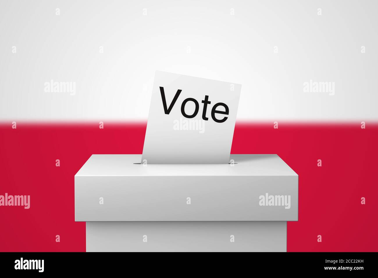 Poland election ballot box and voting paper. 3D Rendering Stock Photo ...