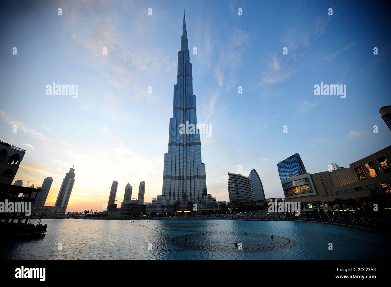 United Arab Emirates, Dubai, View of Burj Khalifa tower Stock Photo