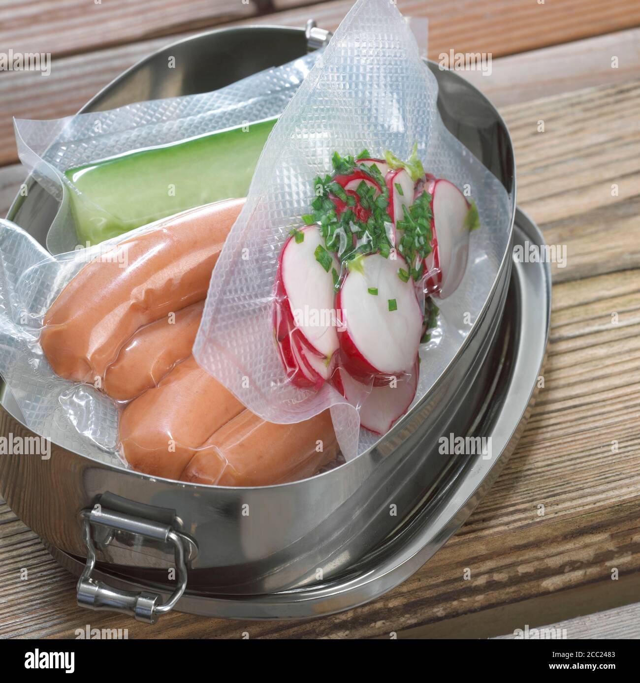 Food, vacuum packed, closeup Stock Photo Alamy