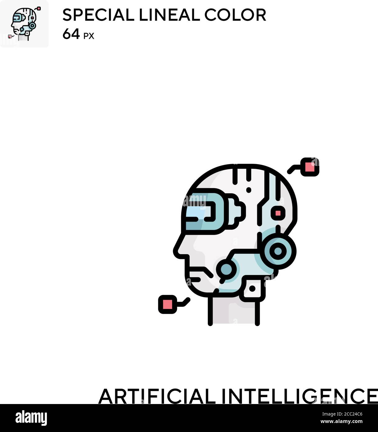 Artificial intelligence Special lineal color vector icon. Artificial ...