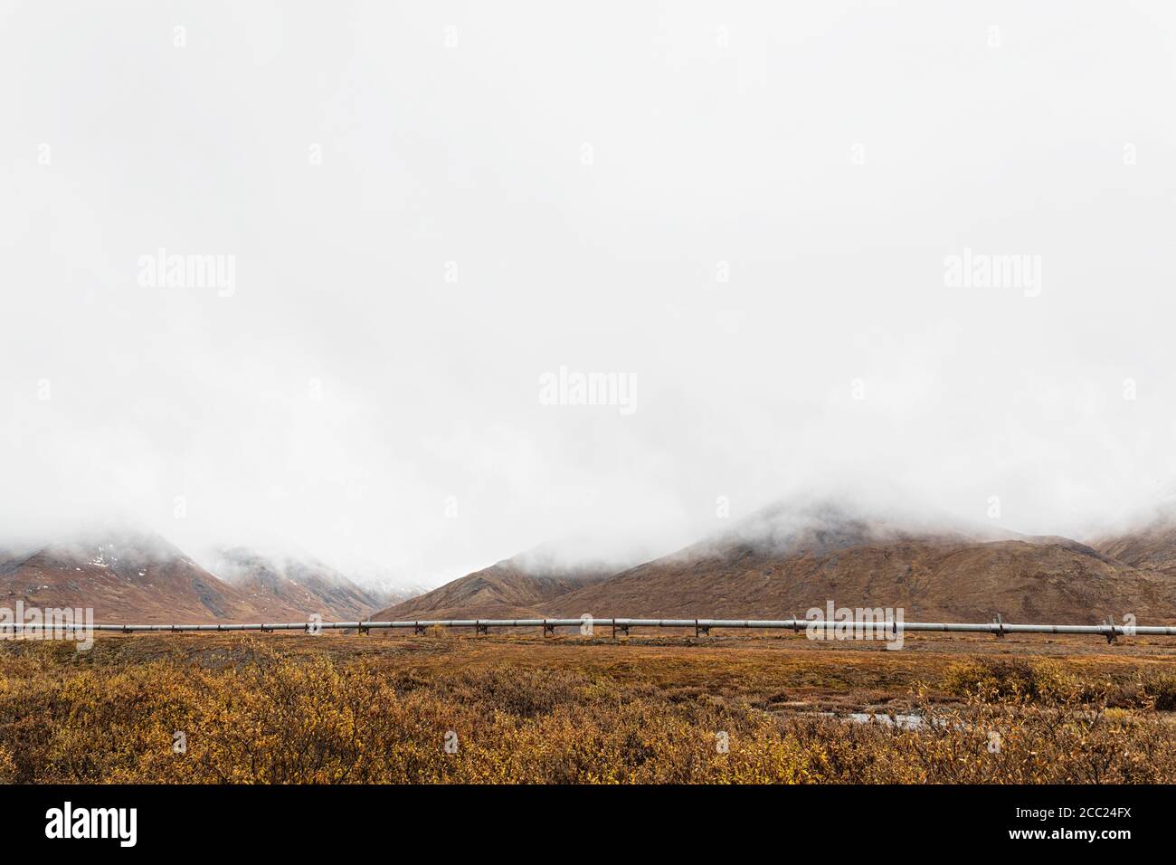 USA, Alaska, Trans Alaska Pipeline System along Brooks Range Stock Photo