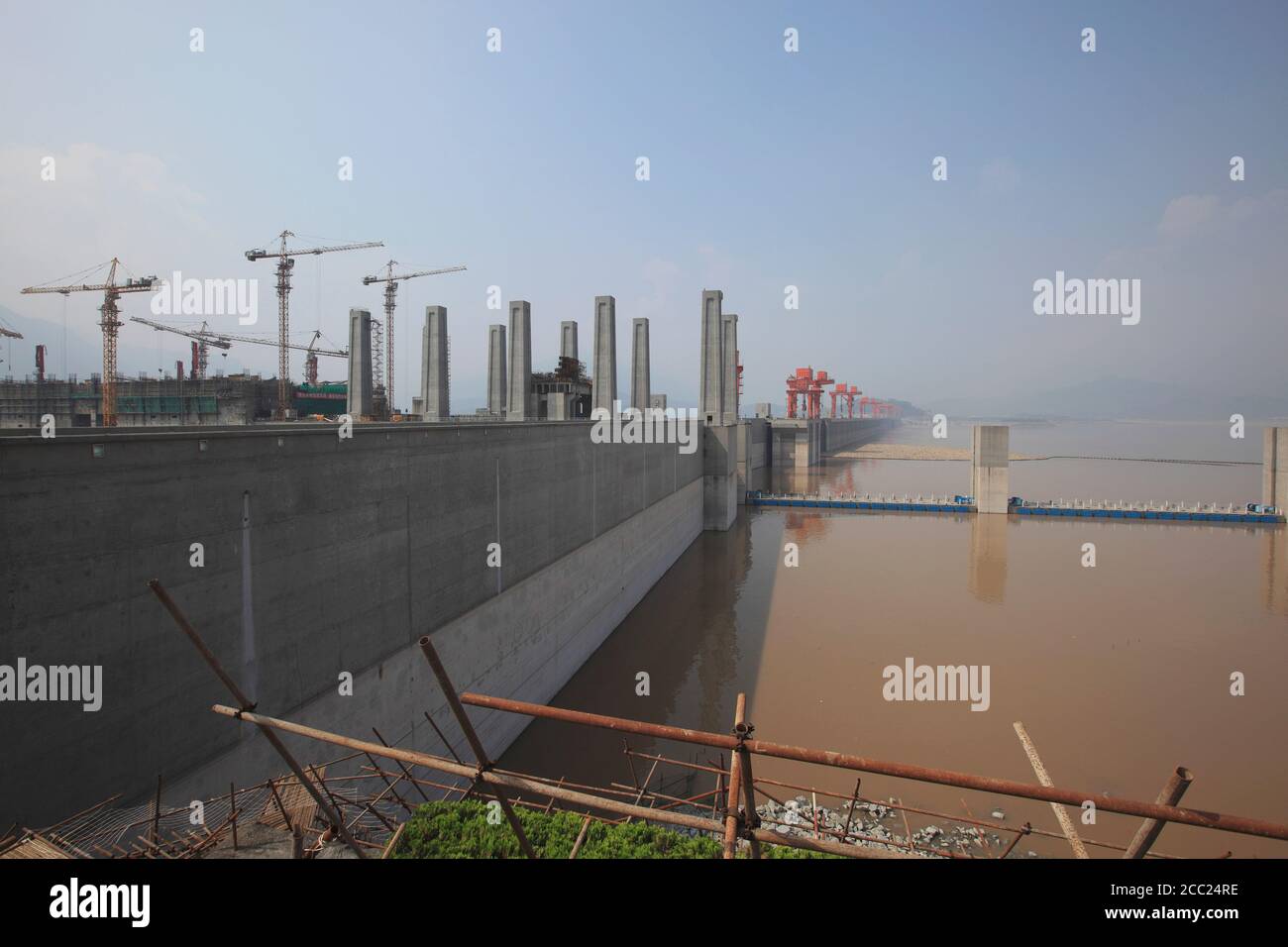 China, View of three Gorges Dam Stock Photo