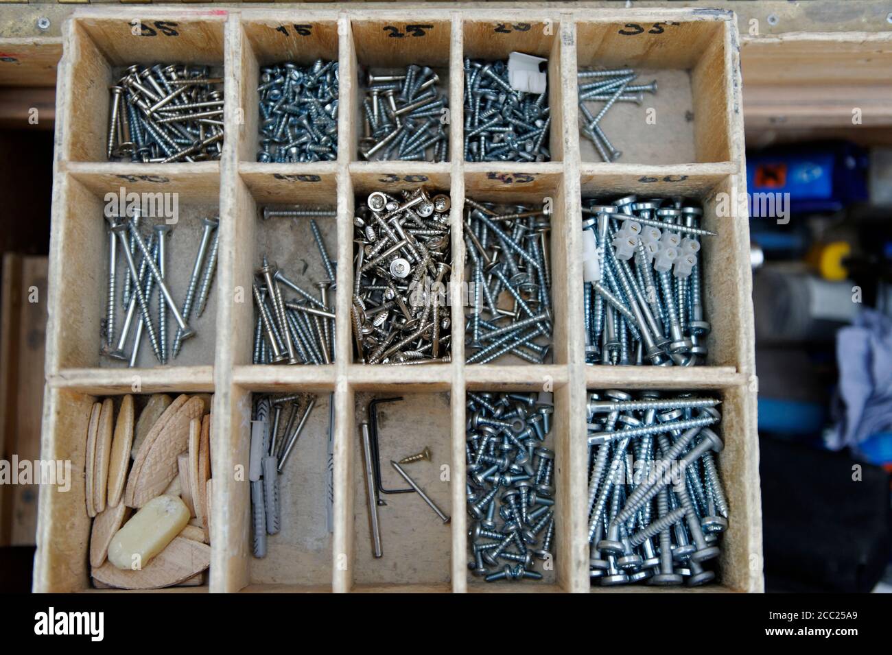 Variety of tools in tool box Stock Photo - Alamy