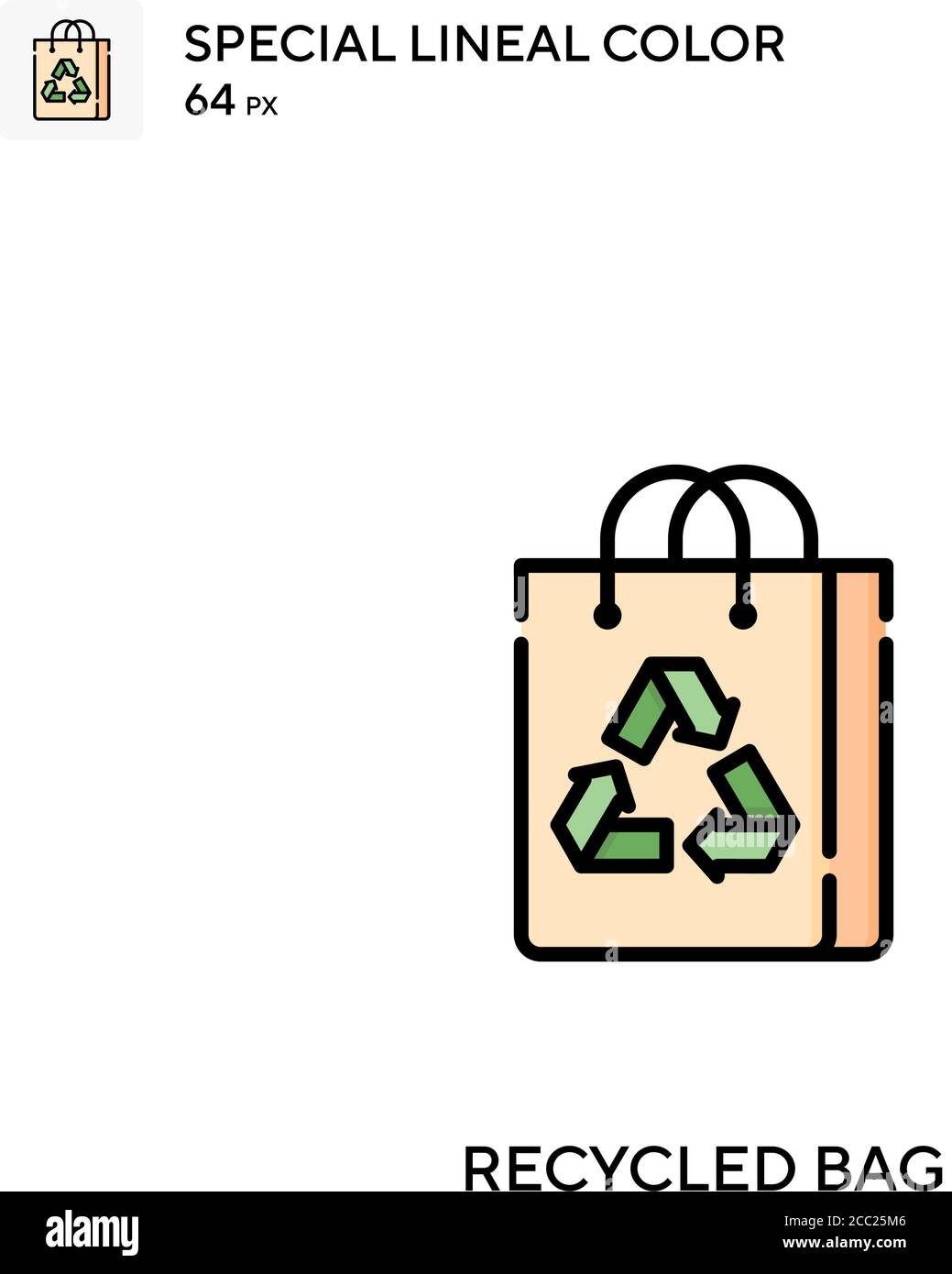 Recycled bag Special lineal color vector icon. Recycled bag icons for ...