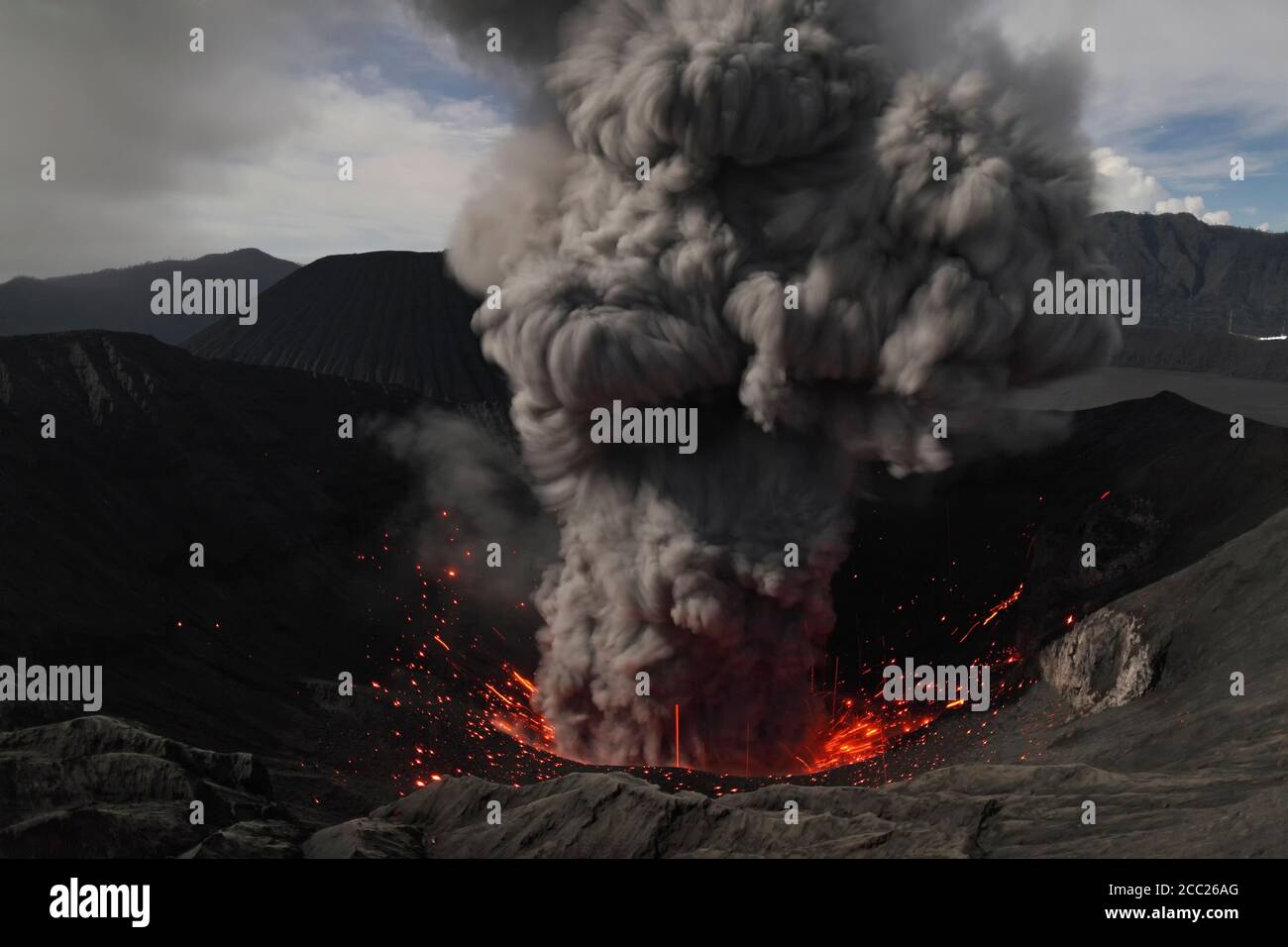 Lava erupting from bromo volcano hi-res stock photography and images ...