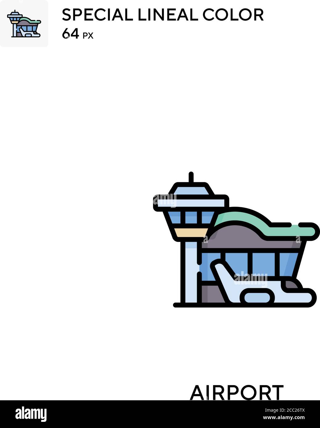 Airport Special lineal color vector icon. Airport icons for your ...