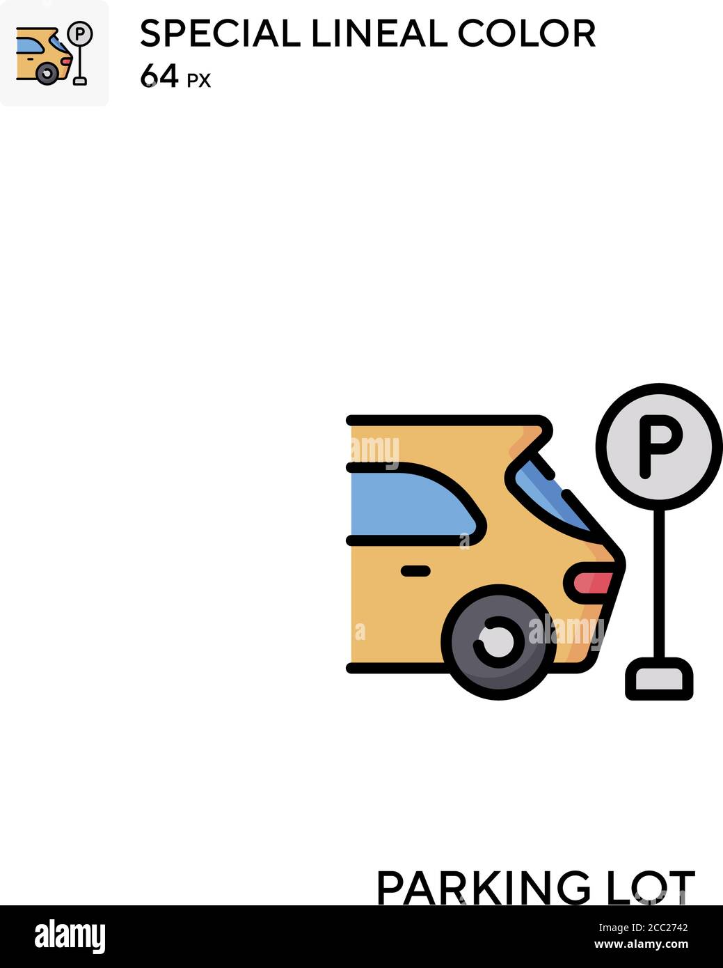 Parking lot Special lineal color vector icon. Parking lot icons for