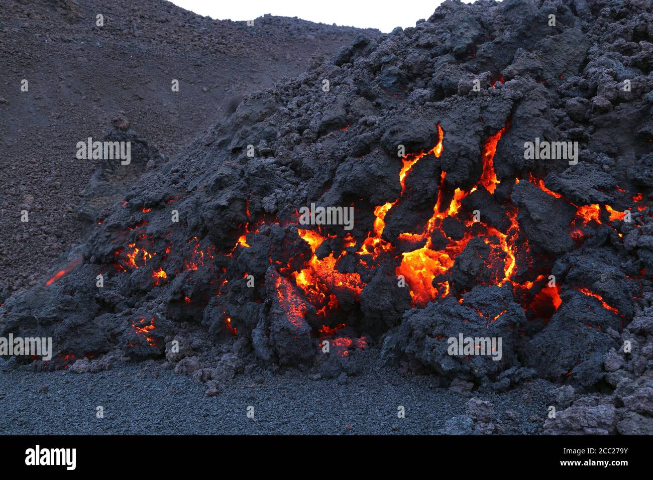 Iceland, View of lava from Eyjafjallajokull Fimmforduhals, 2010 Stock Photo