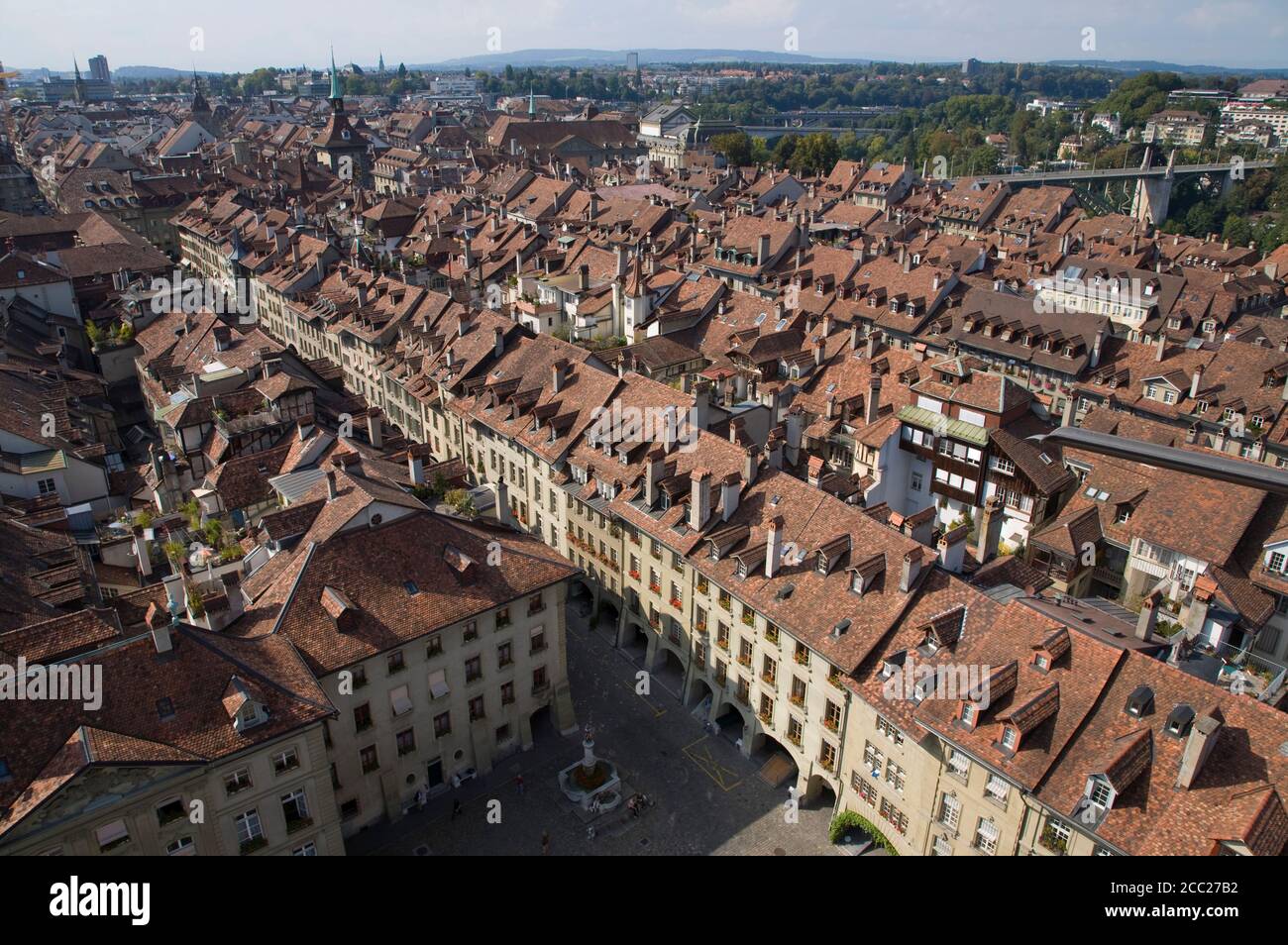 Switzerland, Bern, Old Town, aerial photo Stock Photo