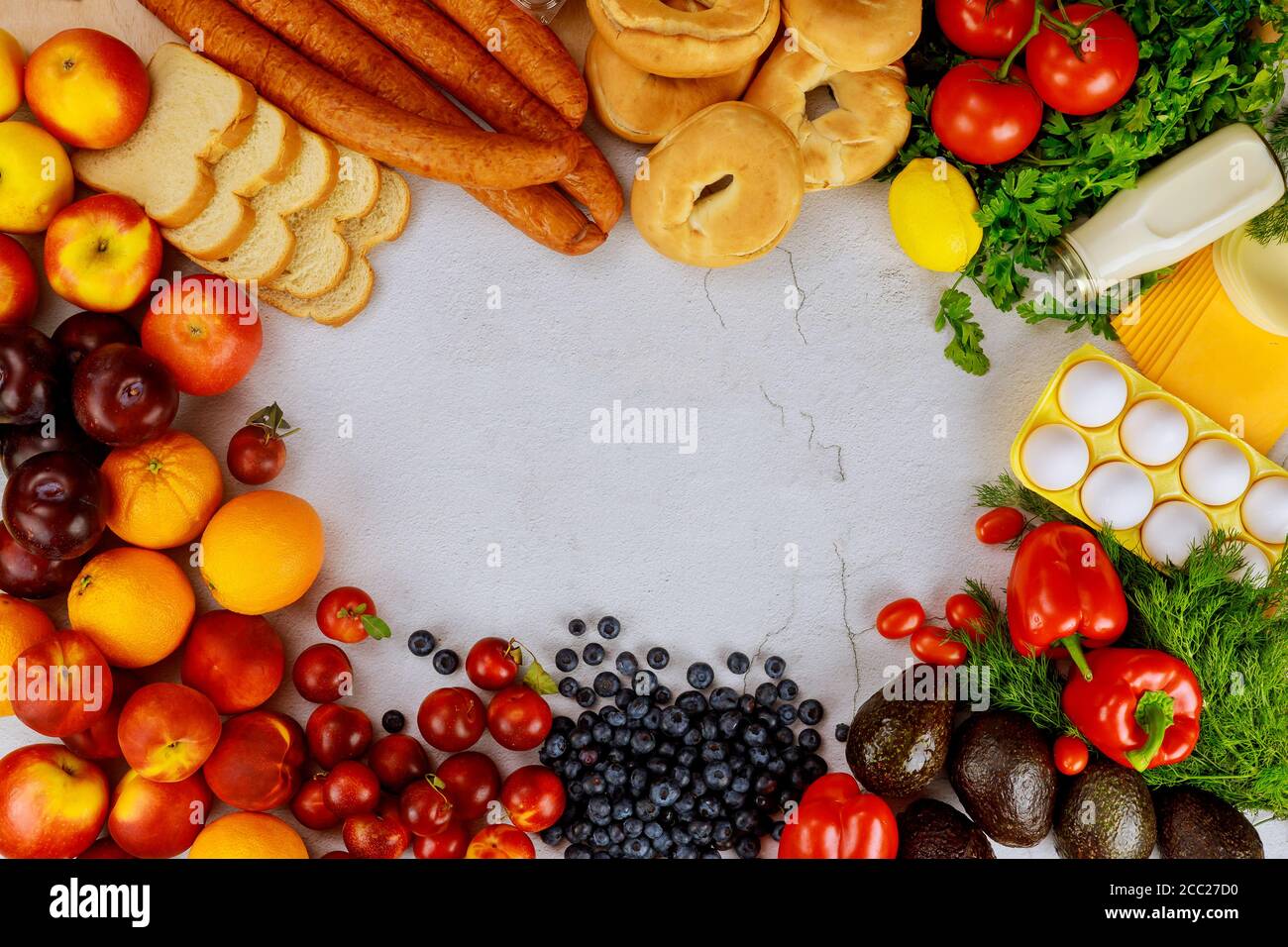 Menu for dinner lunch or breakfast. Healthy food concept. Stock Photo