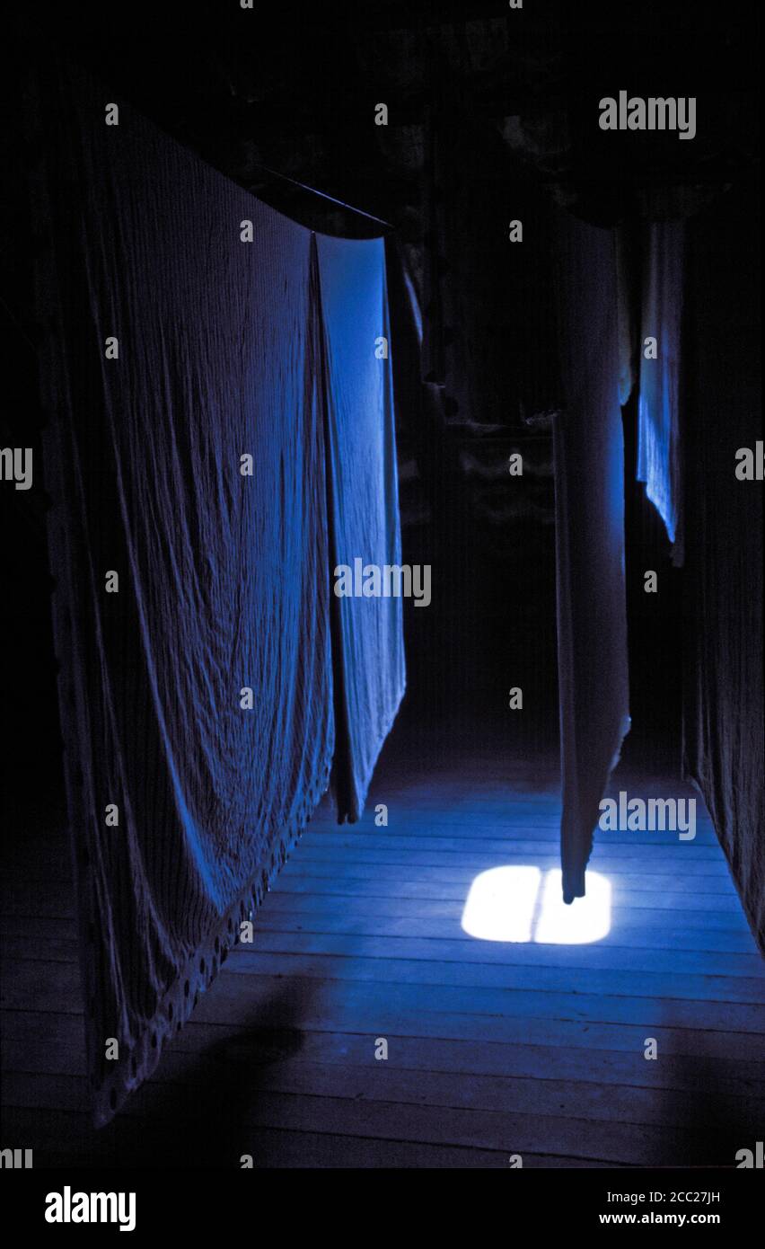 Drying sheets on attic Stock Photo Alamy