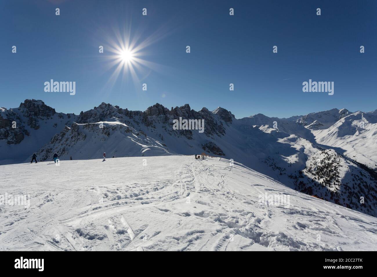 Austria, Innsbruck, View of Olympic ski piste Stock Photo