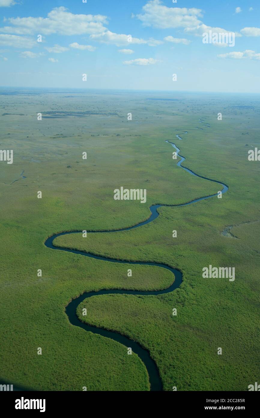 Africa, Botswana, Okavango Delta, Aerial view Stock Photo