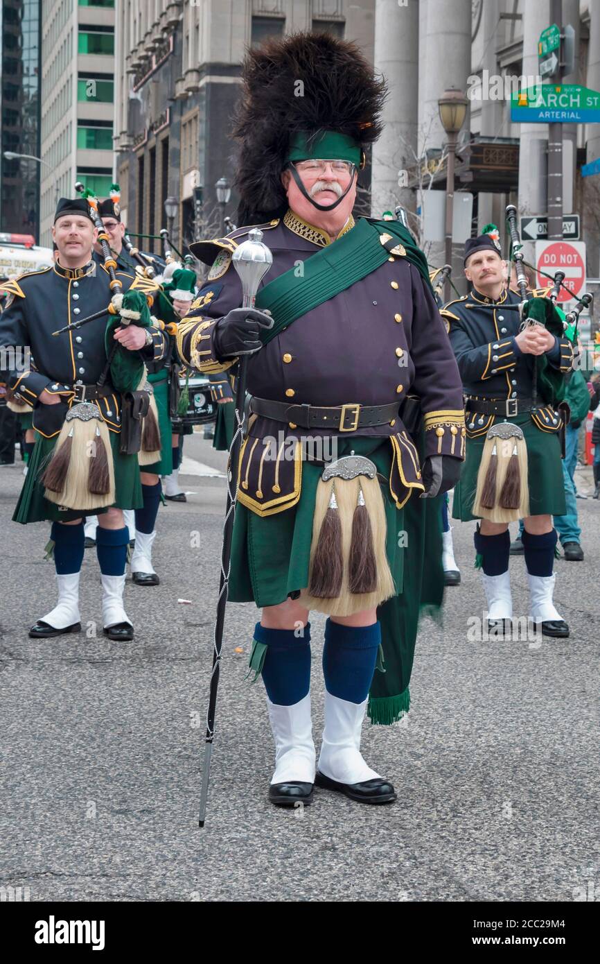 Saint Patrick's Day, parade, Philadelphia, PA, USA Stock Photo