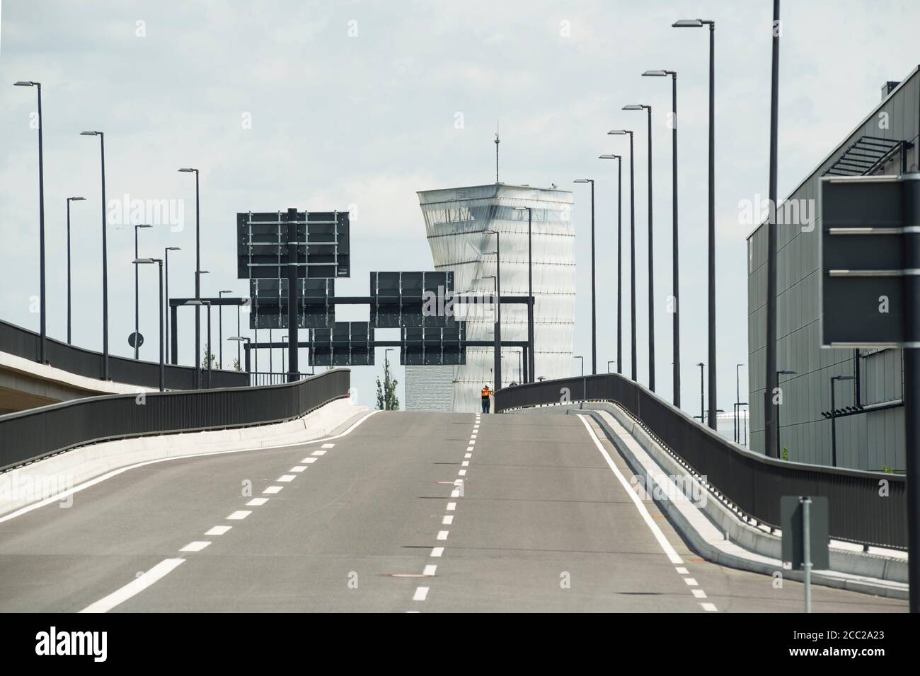 Germany, Berlin, Empty road of new airport Stock Photo