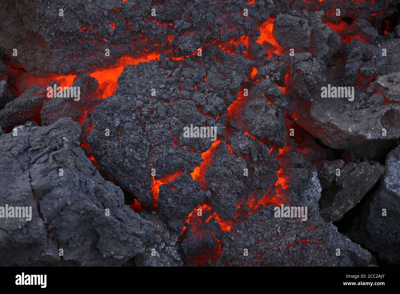 Iceland, View of lava from Eyjafjallajokull Fimmforduhals, 2010 Stock Photo