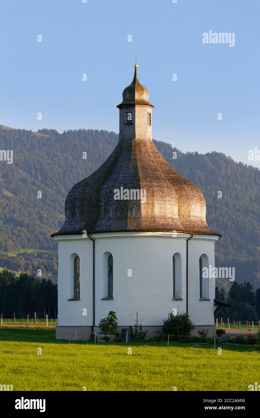 Austria, Vorarlberg, View of St Anne's Chapel at Bregenz Forest Stock Photo