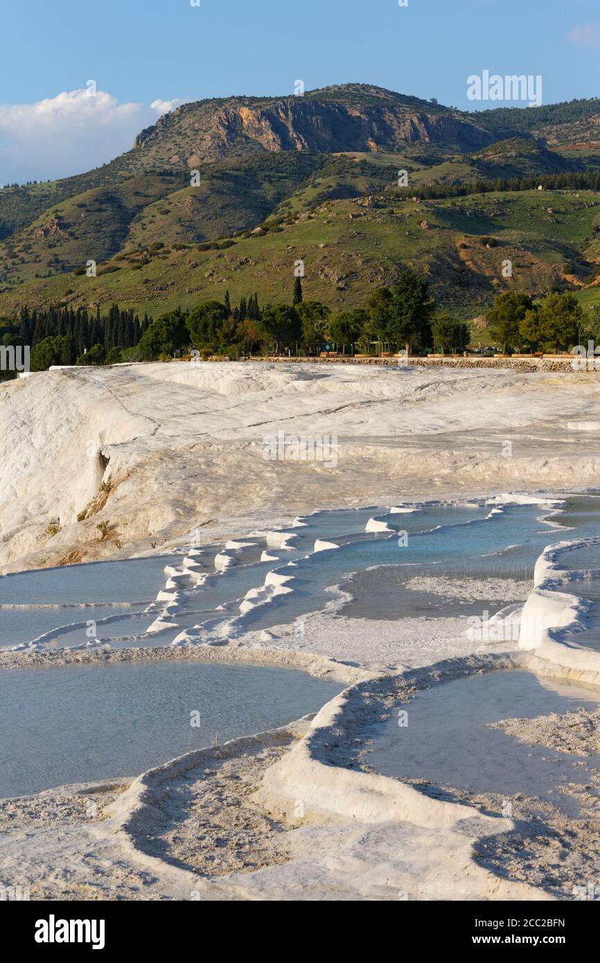 Turkey, View Of Travertine Terraces Of Pamukkale Stock Photo - Alamy