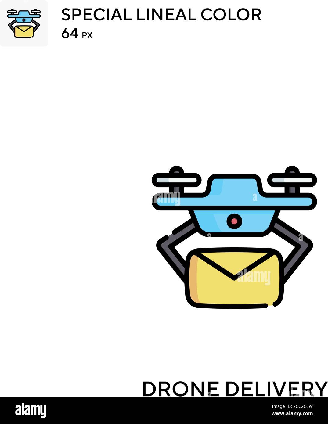 Drone delivery Special lineal color vector icon. Drone delivery icons ...
