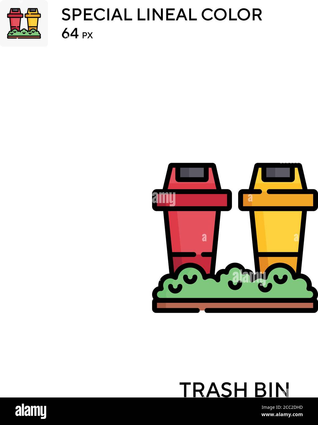 Trash bin Special lineal color vector icon. Trash bin icons for your ...