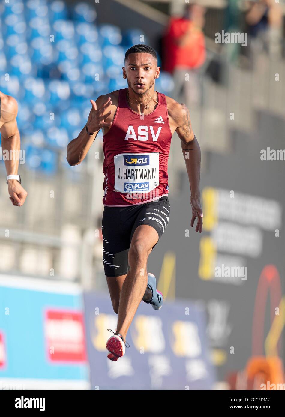 Braunschweig, Deutschland. 08th Aug, 2020. Joshua HARTMANN (ASV Koeln) action, 100m prelim for men, on 08.08.2020 German Athletics Championships 2020, from 08.08. - 09.08.2020 in Braunschweig/Germany. Â | usage worldwide Credit: dpa/Alamy Live News Stock Photo