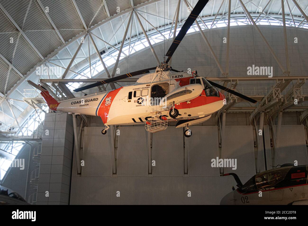 Vintage US Coast Guard Helicopter, Udvar-Haxy Center Stock Photo