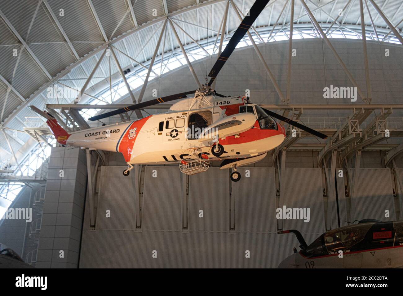 Vintage US Coast Guard Helicopter, Udvar-Haxy Center Stock Photo