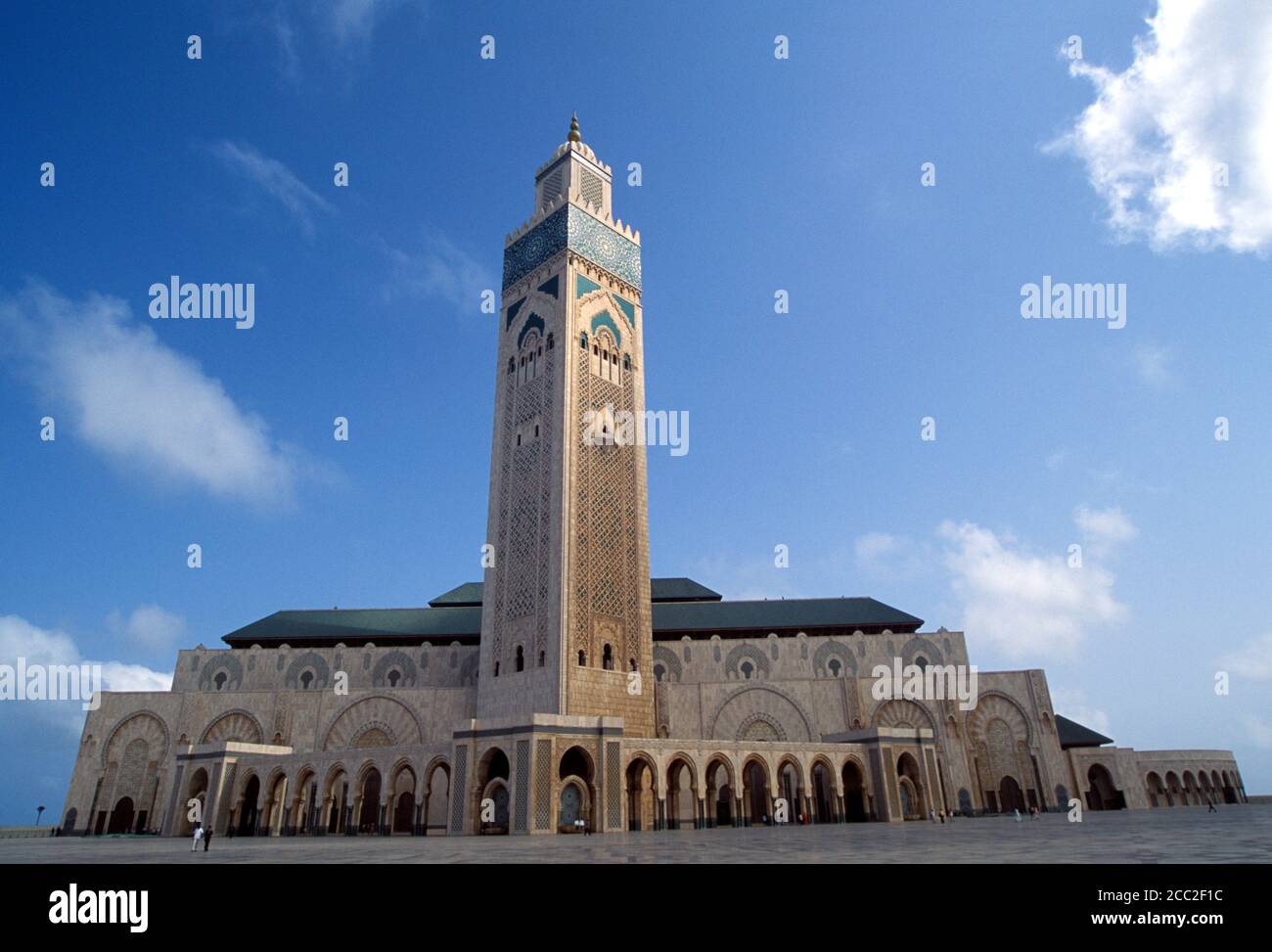 Hassan II mosque is the largest in Morocco and has the tallest minaret in the world. Stock Photo
