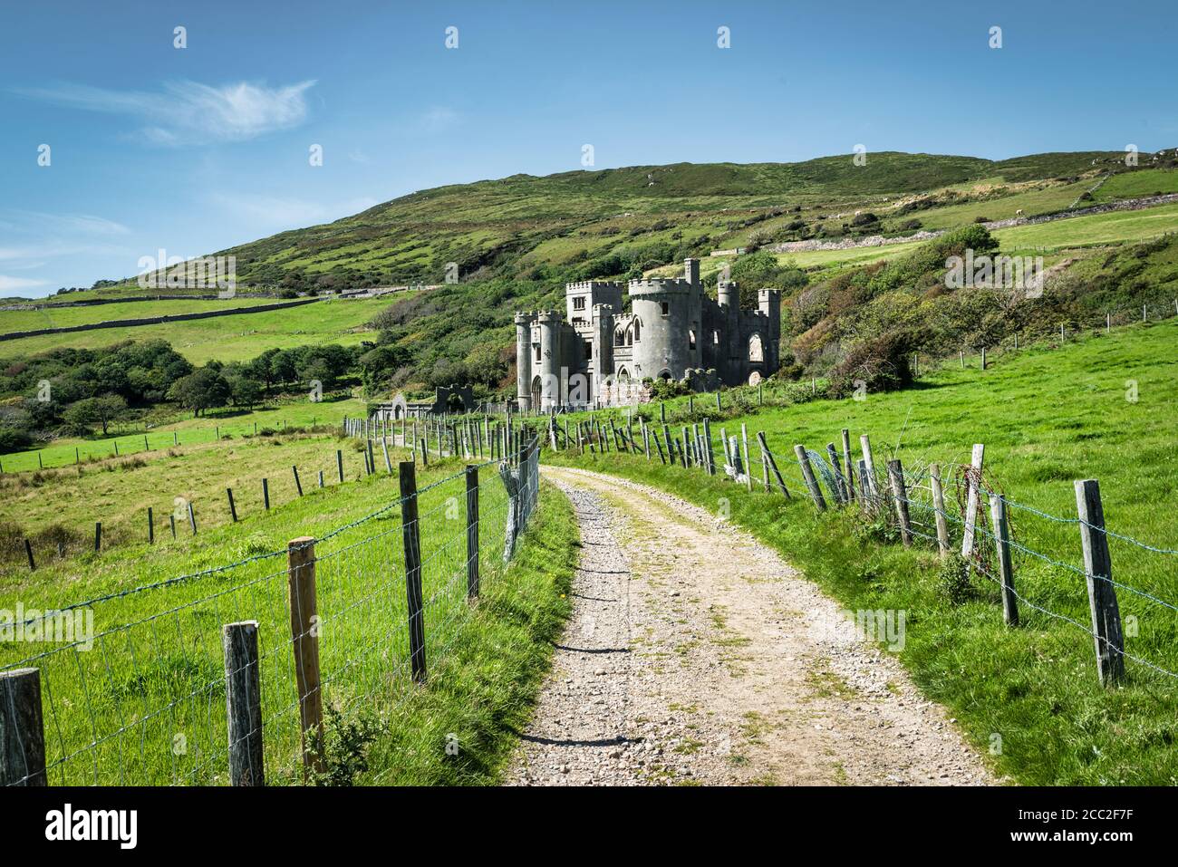 Clifden, Ireland- Jul 20, 2020: The ruins of  Clifden Castle in County Galway, Ireland Stock Photo