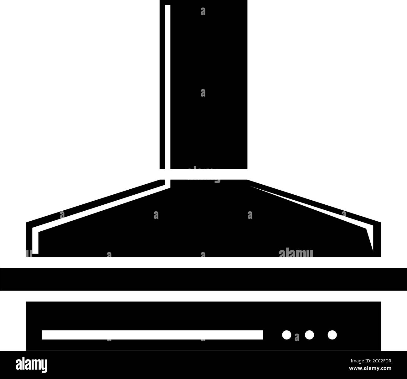 Kitchen Hood, Exhaust Range Air Filter. Flat Vector Icon illustration. Simple black symbol on