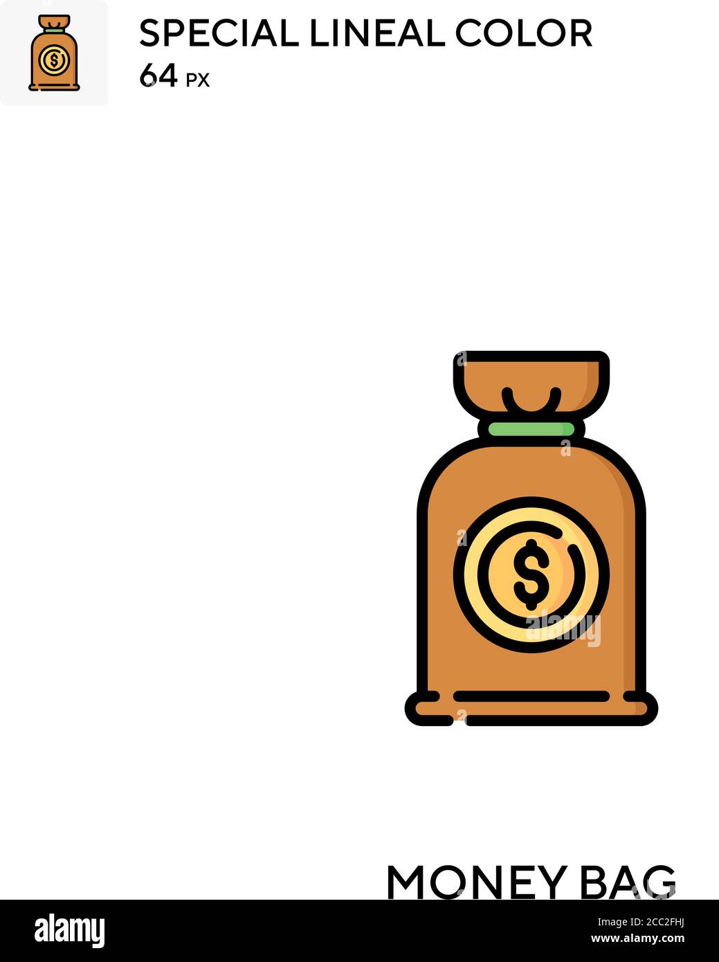 Money bag Special lineal color vector icon. Money bag icons for your ...