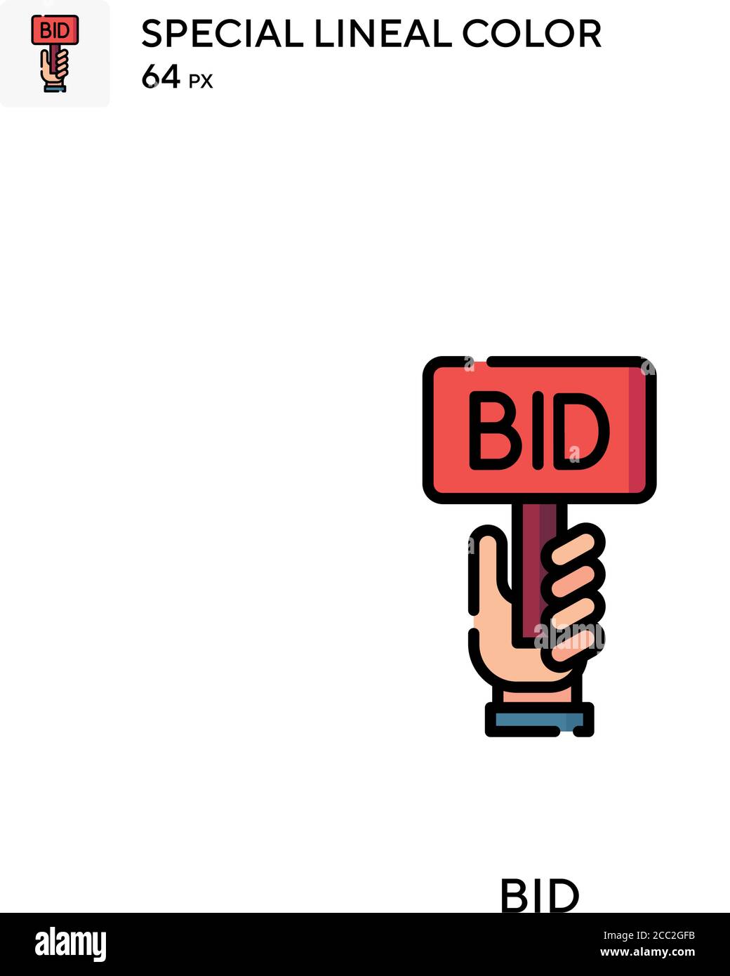 Bid Special lineal color vector icon. Bid icons for your business ...