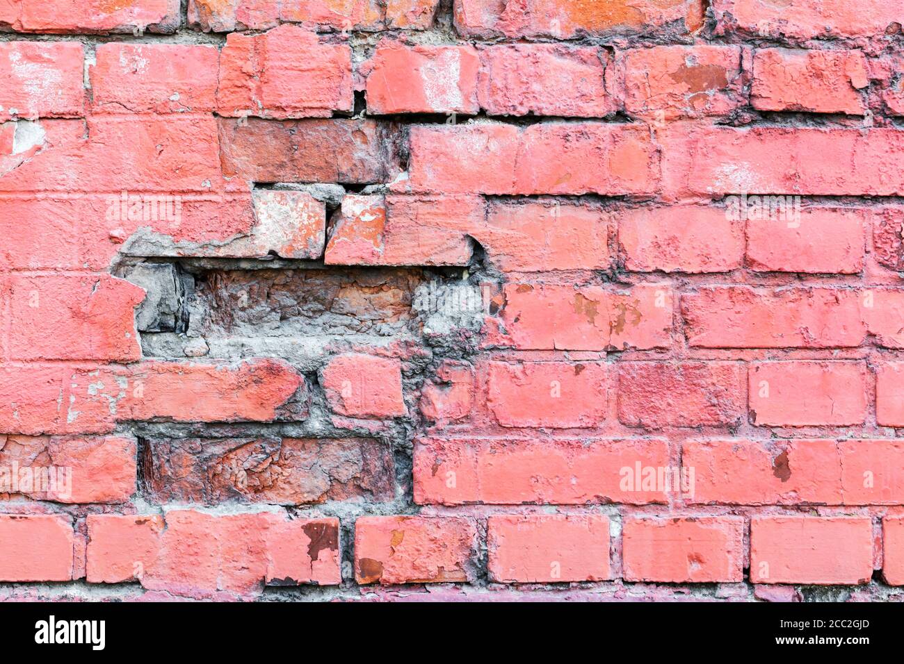 red brick wall texture grunge background with corners, may