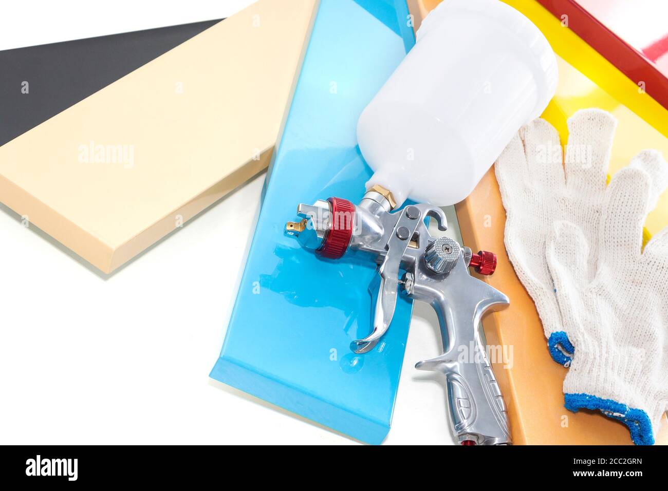 Details of furniture, painting parts with multicolored paint Stock Photo Alamy