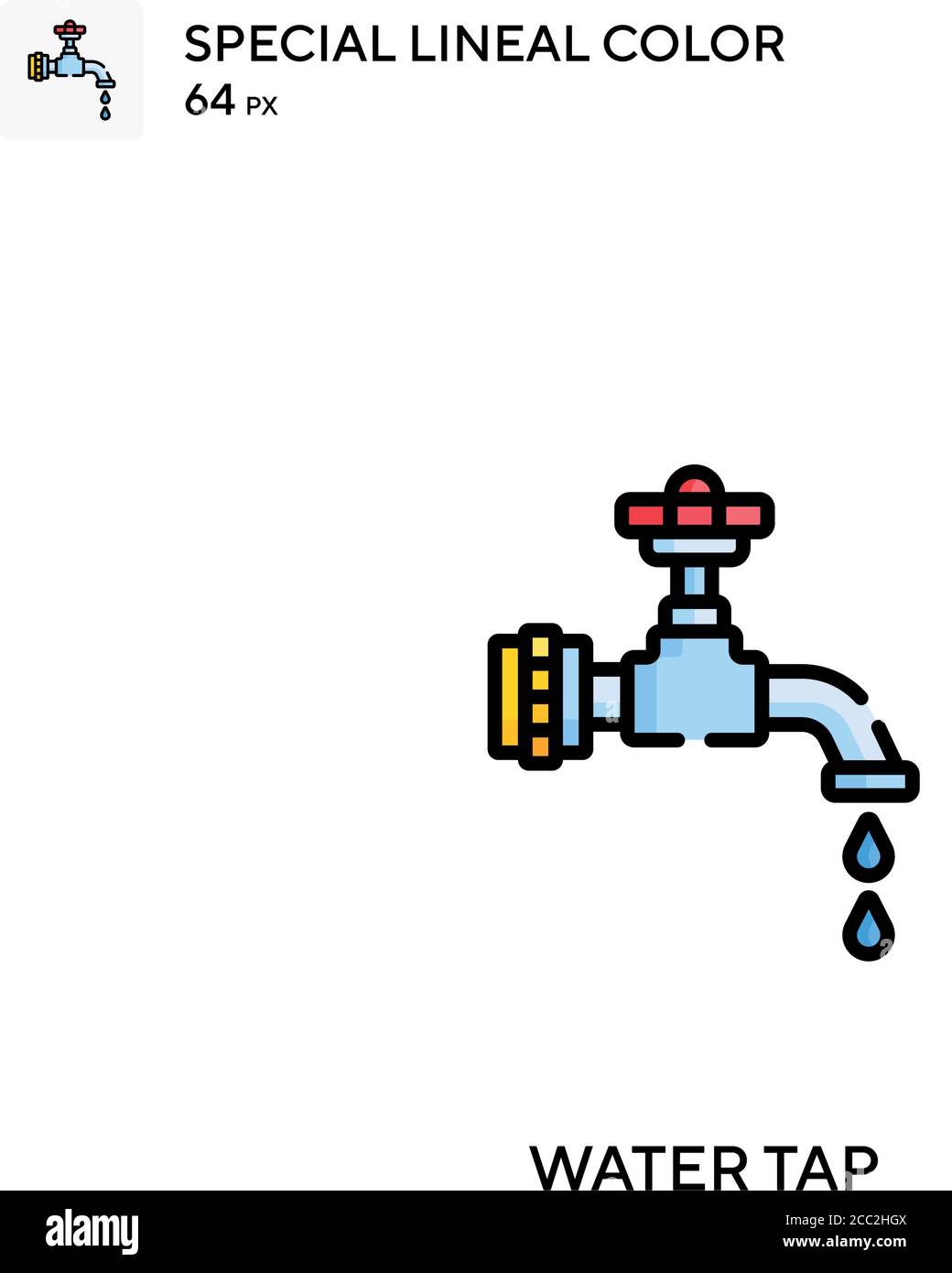 Water tap Special lineal color vector icon. Water tap icons for your