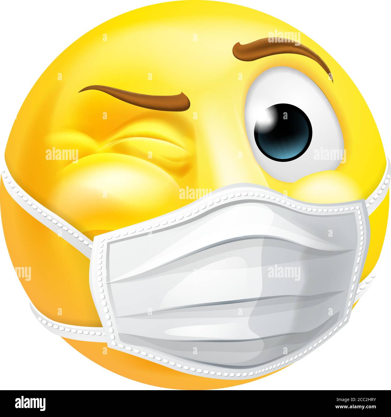 Kyst slap af Trække på Emoji Emoticon PPE Medical Mask Face Winking Stock Vector Image & Art -  Alamy