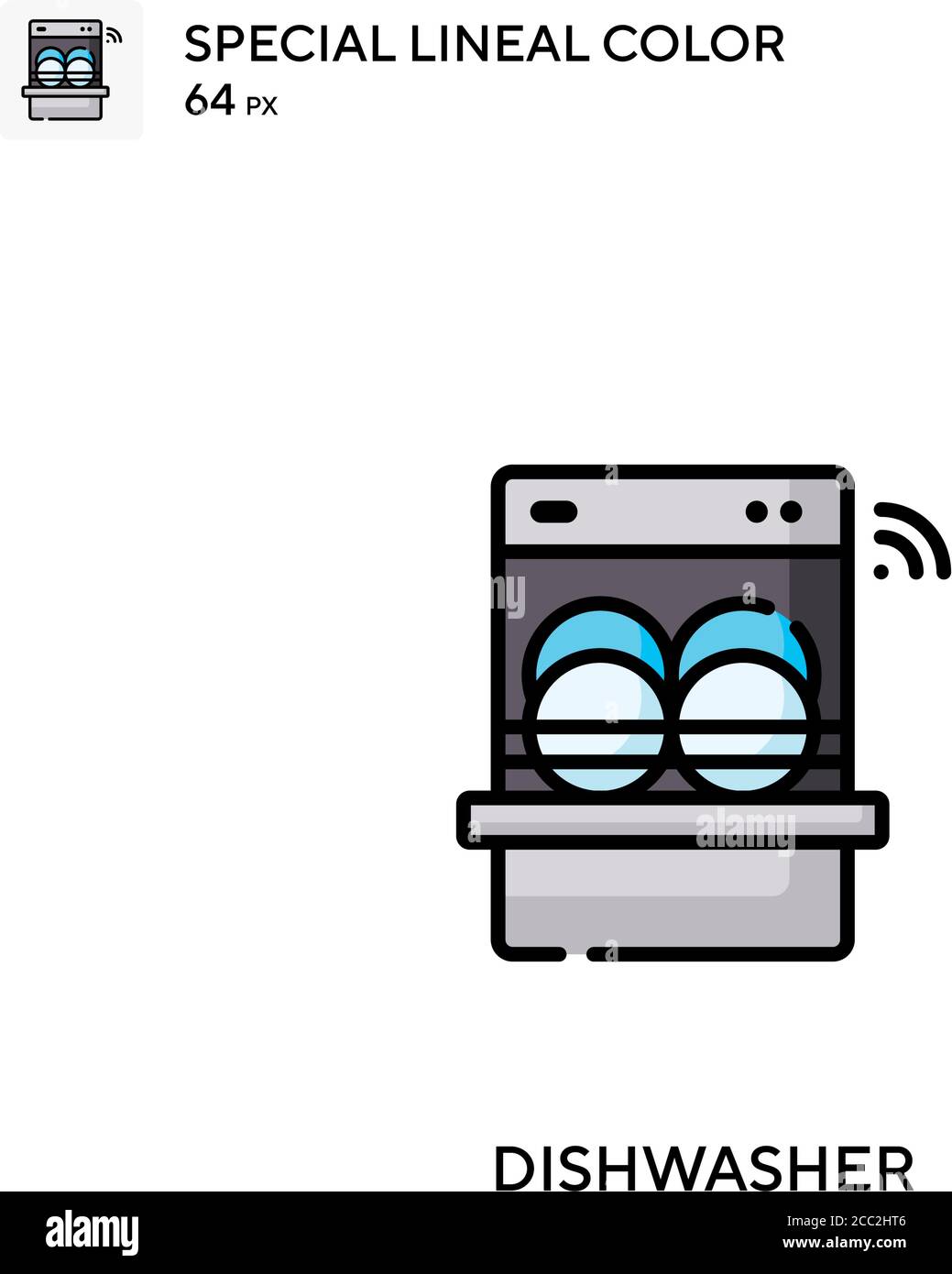 Dishwasher Special lineal color vector icon. Dishwasher icons for your ...