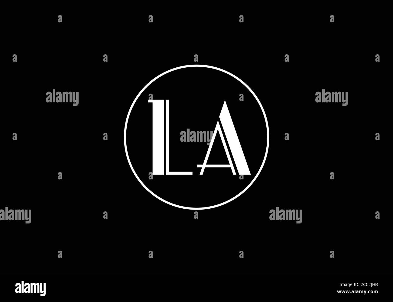 Initial Monogram Letter L A Logo Design Vector Template. L A monogram Logo. Stock Vector